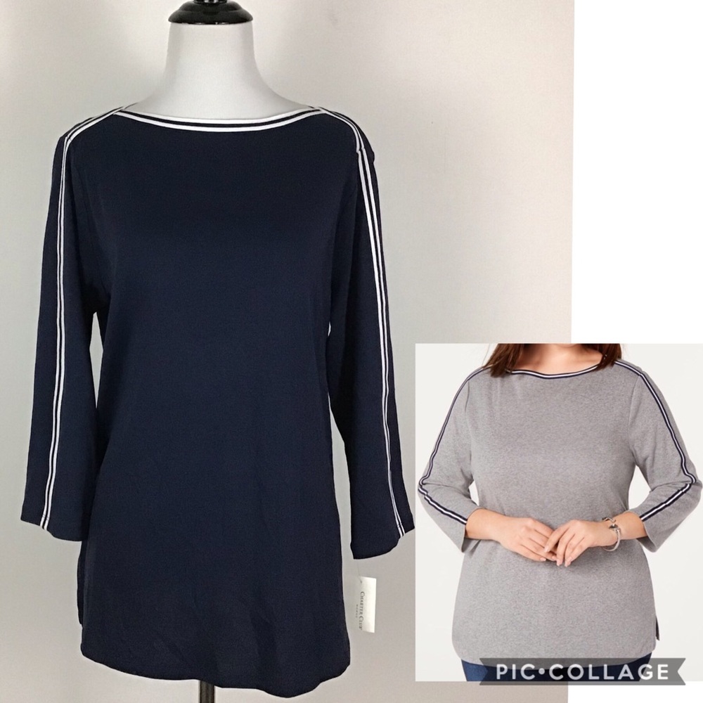 Charter Club Macy's Plus Athletic Striped Cotton